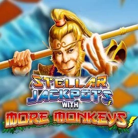 Stellar Jackpots with More Monkeys online game logo by Lightning Box Game on realzcasinoo.com.pl